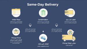 خطوات عملية توصيل الطلبات في نفس اليوم دبي