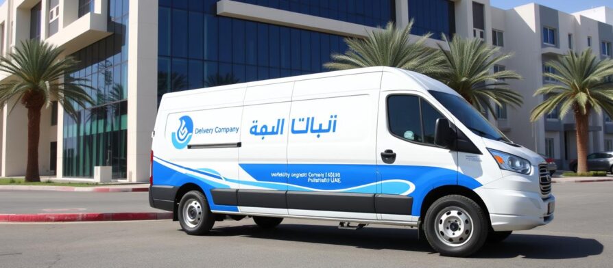 شركة توصيل في الفجيرة - سيارة توصيل تحمل شعار الشركة
