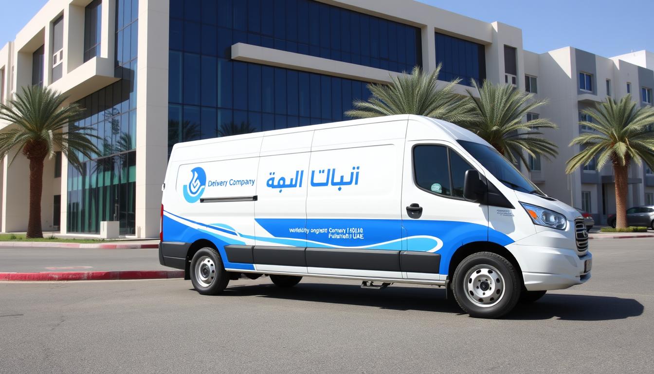 شركة توصيل في الفجيرة - سيارة توصيل تحمل شعار الشركة
